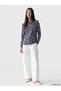 Two Mt Shop Quality Navy Blue Floral Standard & Regular Long Sleeve Women's T-Shirt - 2