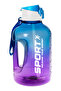 2.5 Liter Blue-Purple Double Color Flask with Handle and Straw (Sport Pattern) - 2