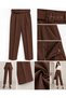 Thick Belted Skinny Leg Fabric Trousers - 2