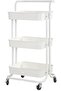 3-Tier Rolling Storage Cart with Handle, White - 2