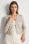 Beige V-Neck Floral Embroidered Knitwear Cardigan - 6