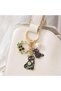 Cat Figured Bag Keychain Black Cat and Pearl Detailed Gold Metal Keychain - 2
