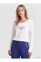 Ozmarka New Season Navy Blue Crew Neck Printed Women's Pajama Set - 2
