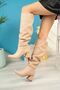 Zri̇nx-2002 Premium Nut Bellows Thick Heeled Women's Boots 7 cm - 5