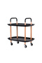 2/3 Tier Rolling Storage Cart, Mobile Utility Trolley with Wooden Support & Handle, Multi-Purpose Organizer Cart for Kitchen, Bathroom, Living Room, Salon - 2