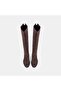 Women's Brown Rubber Detailed Zippered Suede Boots - 7