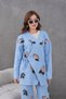 Women's Bead Embroidered Knitwear Cardigan Wide Leg Pants Two-Piece Set - 4