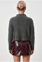 Women's New Wendyy Soft Texture Stand Collar Anthracite Knitwear Cardigan - 5