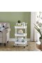 3-Tier Rolling Storage Cart with Handle, White