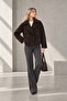 Dark Brown Straight Double-Breasted Short Coat - 5