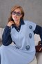 Women's Sleeves Jeans Embroidery Embroidered Wide Fit Long Knitwear Dress - 5