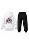 Kpop Demon Hunters Uclu Zipla Printed Children's Hooded Tracksuit Set