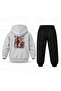 Katseye Satin Collage Printed Children's Hooded Tracksuit Set