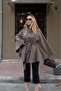 Brown Belted Cape Trench Coat - 3405