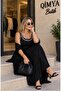 Buketli̇ Women's Outerwear Hooded Long Cardigan Inside Straps Studded Long Dress - 2