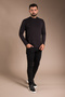 Men's Black Half-Neck Soft Sweatshirt - 2
