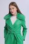 Women's Plush Collar Leather Look Long Coat - 3