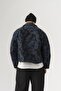 Bloomriot Leather Collared Floral Jacquard Zippered Men's Coat - 3