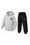 Katseye Murekkep Silhouette Printed Children's Hooded Tracksuit Set - 3