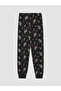 Ozmarka New Season Black Crew Neck Printed Boys' Pajama Set - 8