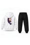 Kpop Demon Hunters Rumi Yuz Line Printed Children's Hooded Tracksuit Set