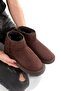 Women's Winter Boots with Plush Suede Look on the Inside, Thin Sole, Brown Color Fon22