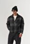 Checkwool Plaid Patterned Zippered Wool Cashmere Men's Coat - 5