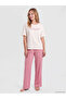Vizyon New Season Pink Crew Neck Printed Women's Pajama Set - 2