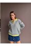 Polo Collar Half-Zip Striped Sweater - 4