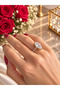 Women's Gold Color Marquise Cut Stone Ring – Sparkling Stylish Design with Big Stone