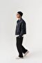 Bloomriot Leather Collared Floral Jacquard Zippered Men's Coat - 7