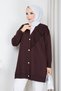 Women's Silvery Ruffled Heart Buttoned Mercerized Knitwear Cardigan - 5