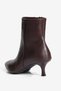 Women's Boots Thin Heeled Pointed Toe Zippered Short Boots & Booties Mbhrnd801 Brown - 4