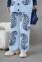 Women's Embroidered Sleeves Denim Knitwear Cardigan Trousers Two-Piece Set - 4