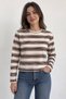 Women's Striped Sweatshirt Pocket Size