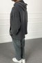 Parachute Cut Hooded Anthracite Sweatshirt |   Stk2109-Sweatshirt - 3