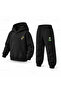 Six Seven 67 Raccoon Cardboard Rocket Printed Children's Hooded Tracksuit Set - 3