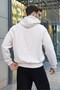 Beige Hooded Double Zipper Velvet Men's Cardigan E7195 - 2