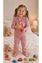 Kitten Patterned Girl's Pajama Set with Floral Details - 6