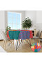 The Energy of Round Colors Patterned Linen-Effect Patterned Seamless Tablecloth - 2