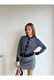 Striped Buttoned Front Stretchy Knit Cardigan - 3