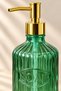 Glassy Decorative Glass Soap Dispenser – Vintage Striped Liquid Soap and Detergent Dispenser with Gold Pump - 21.5 cm X 8 cm - 500 ml - 4