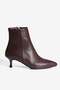 Women's Boots Thin Heeled Pointed Toe Zippered Short Boots & Booties Mbhrnd801 Brown - 2