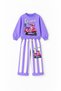 Girl's Scooter Printed Top and Striped Pants Set