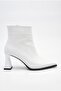 Women's Thick Heeled Pointed Toe Casual Boots with Sewing Detail - 2