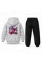 Kpop Demon Hunters Uclu Kalem Portrait Printed Children's Hooded Tracksuit Set