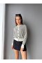 Striped Buttoned Front Stretchy Knit Cardigan
