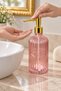 Glassy Decorative Glass Soap Dispenser – Vintage Striped Liquid Soap and Detergent Dispenser with Gold Pump - 21.5 cm X 8 cm - 500 ml - 5