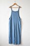 Light Blue Strappy Tie-Up Double Pocket Washable Wide Leg Casual Loose Woven Jumpsuit 140 55 - 2