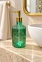 Glassy Decorative Glass Soap Dispenser – Vintage Striped Liquid Soap and Detergent Dispenser with Gold Pump - 21.5 cm X 8 cm - 500 ml - 7